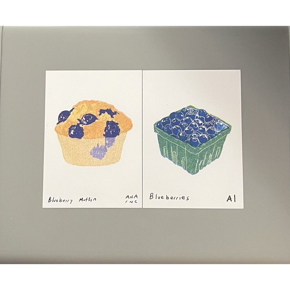 Ana Inciardi Mini Print Set - Blueberry Muffin and Blueberries